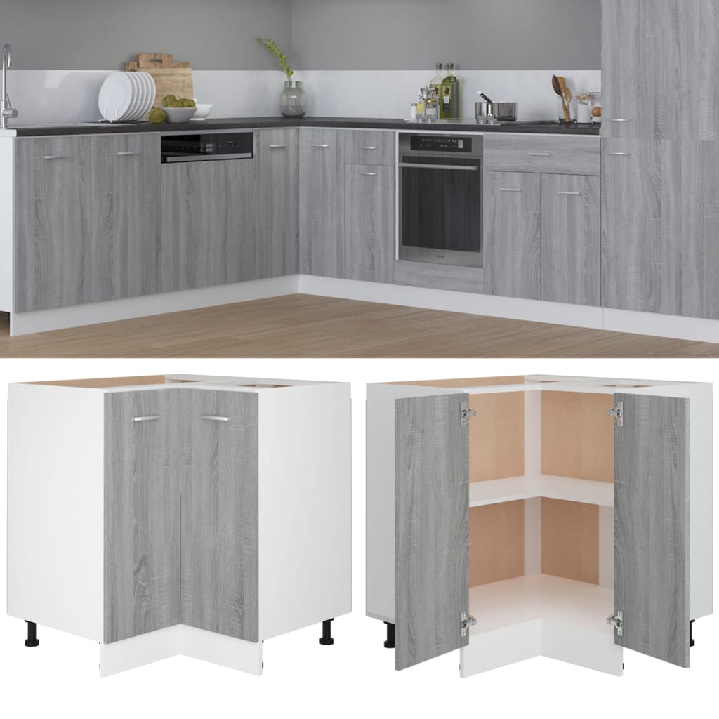 Armoire de cuisine sonoma gris 75,5x75,5x81,5cm bois ingénierie