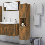 Bathroom cabinet Smoked oak 30x30x130 cm Engineered wood