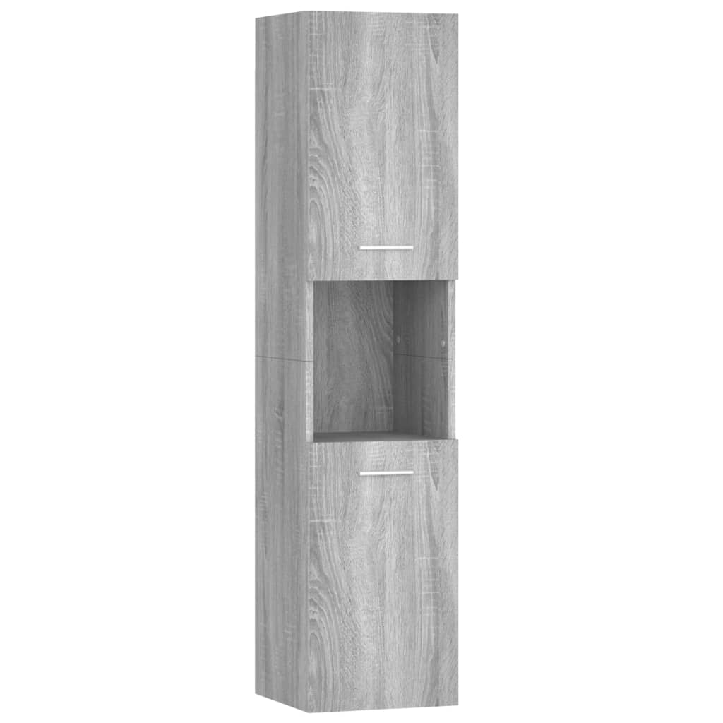 Sonoma gray bathroom cabinet 30x30x130 cm Engineered wood