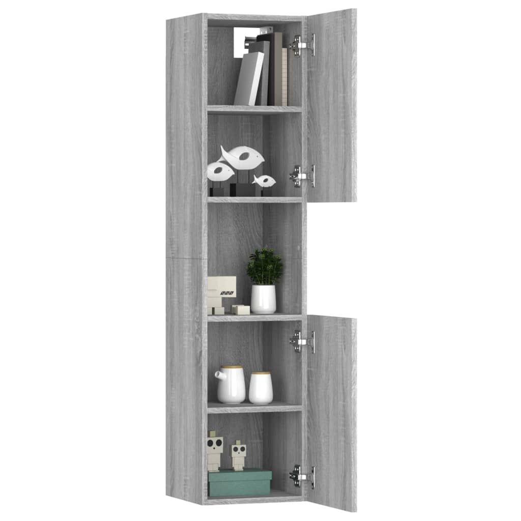 Sonoma gray bathroom cabinet 30x30x130 cm Engineered wood