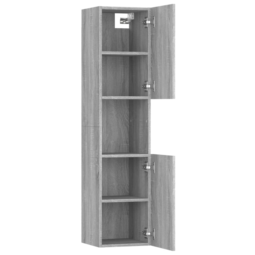 Sonoma gray bathroom cabinet 30x30x130 cm Engineered wood