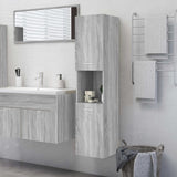 Sonoma gray bathroom cabinet 30x30x130 cm Engineered wood