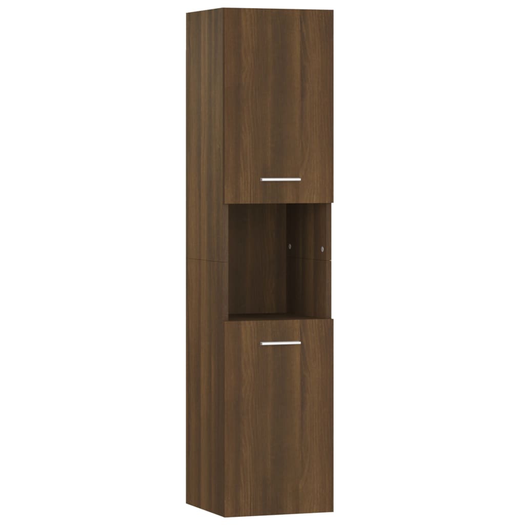 Armoire de bain Chêne marron 30x30x130 cm Bois d'ingénierie