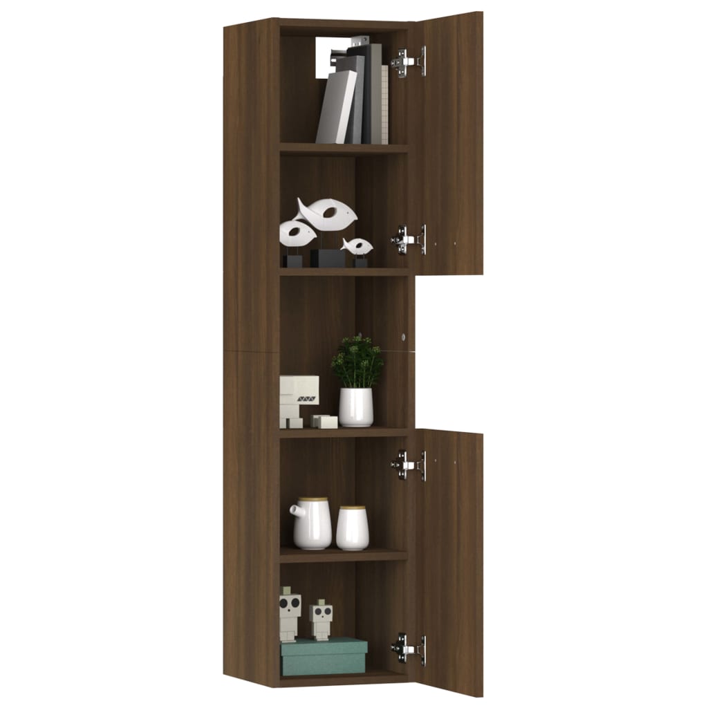 Armoire de bain Chêne marron 30x30x130 cm Bois d'ingénierie