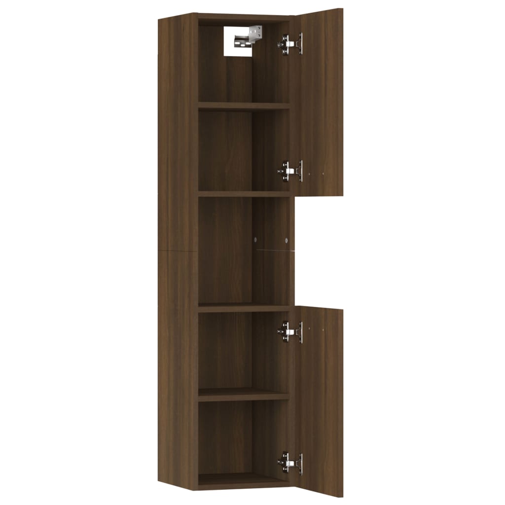 Armoire de bain Chêne marron 30x30x130 cm Bois d'ingénierie