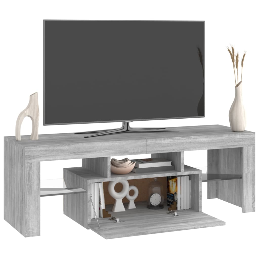 Meuble TV avec lumières LED sonoma gris 120x35x40 cm