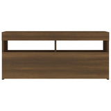 TV cabinet with LED lights Brown oak 90x35x40 cm