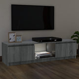 TV cabinet with LED lights sonoma gray 120x30x35.5 cm