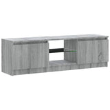 TV cabinet with LED lights sonoma gray 120x30x35.5 cm