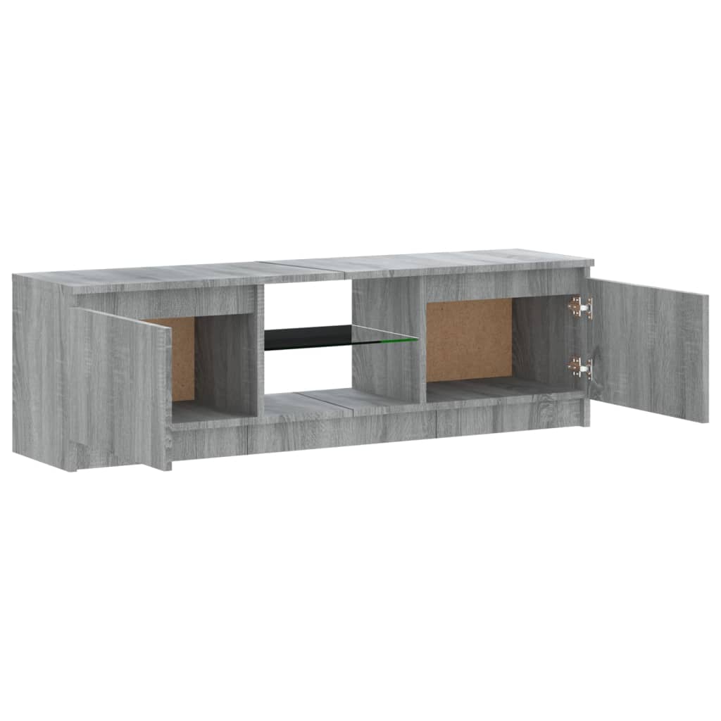 TV cabinet with LED lights sonoma gray 120x30x35.5 cm