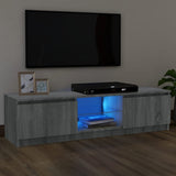 TV cabinet with LED lights sonoma gray 120x30x35.5 cm