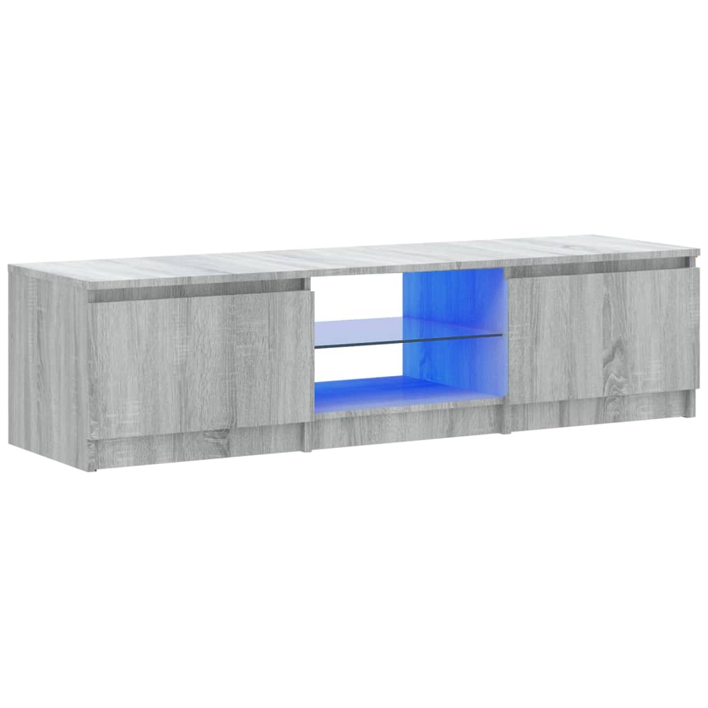 Meuble TV avec lumières LED Sonoma gris 140x40x35,5 cm