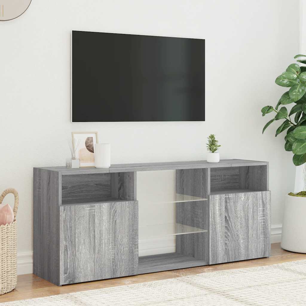 Meuble TV avec lumières LED Sonoma gris 120x30x50 cm