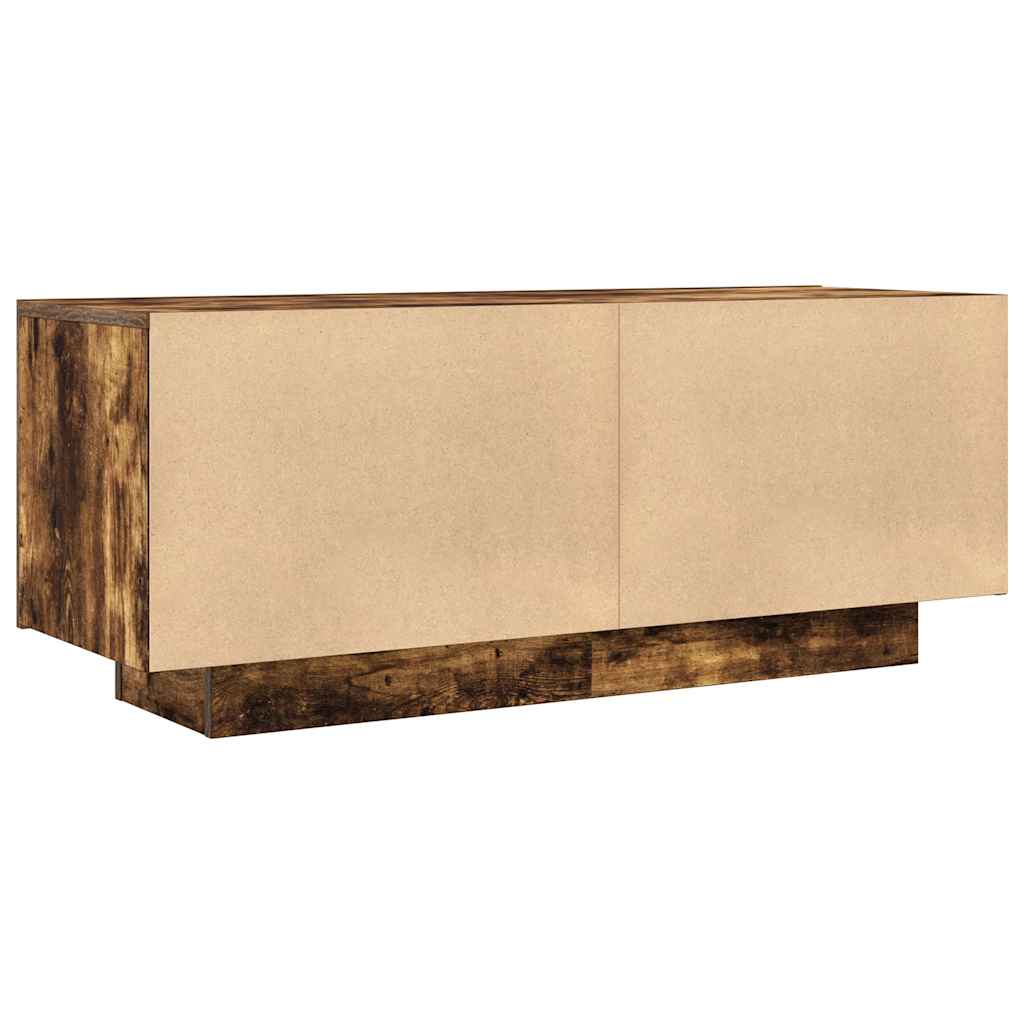 Meuble TV Chêne fumé 100x35x40 cm Bois d'ingénierie