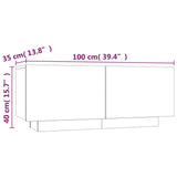 Meuble TV Chêne fumé 100x35x40 cm Bois d'ingénierie