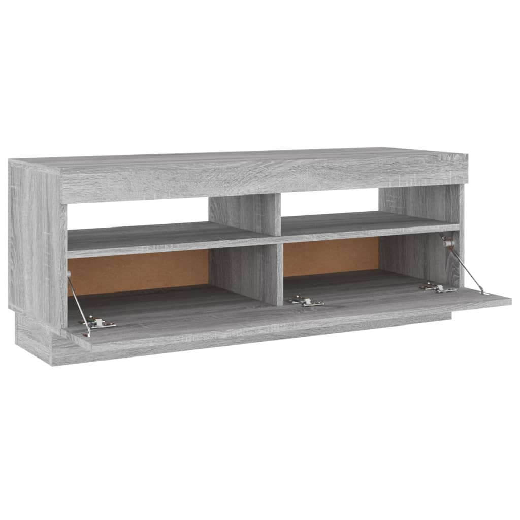 Meuble TV avec lumières LED sonoma gris 100x35x40 cm