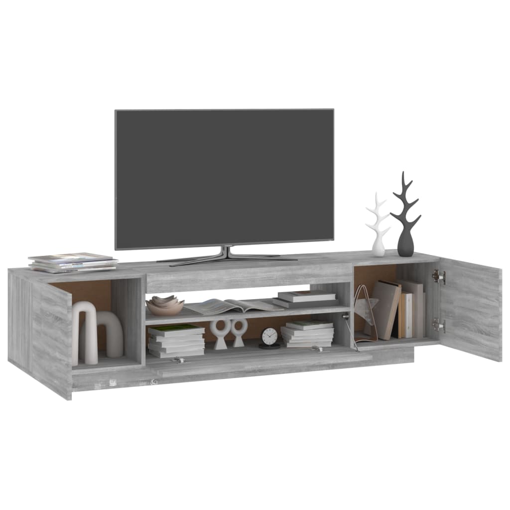 Meuble TV avec lumières LED Sonoma gris 160x35x40 cm