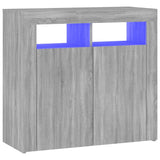 Sideboard mit LED-Leuchten Sonomagrau 80x35x75 cm