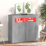 Sideboard mit LED-Leuchten Sonomagrau 80x35x75 cm