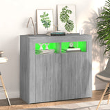 Sideboard mit LED-Leuchten Sonomagrau 80x35x75 cm