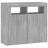 Sideboard mit LED-Leuchten Sonomagrau 80x35x75 cm