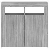 Sideboard mit LED-Leuchten Sonomagrau 80x35x75 cm