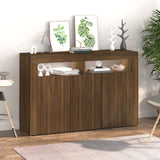 Sideboard mit LED-Leuchten, braune Eiche, 115,5 x 30 x 75 cm