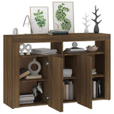 Sideboard mit LED-Leuchten, braune Eiche, 115,5 x 30 x 75 cm