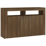 Sideboard mit LED-Leuchten, braune Eiche, 115,5 x 30 x 75 cm