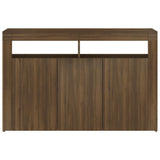 Sideboard mit LED-Leuchten, braune Eiche, 115,5 x 30 x 75 cm