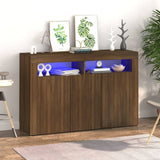 Sideboard mit LED-Leuchten, braune Eiche, 115,5 x 30 x 75 cm