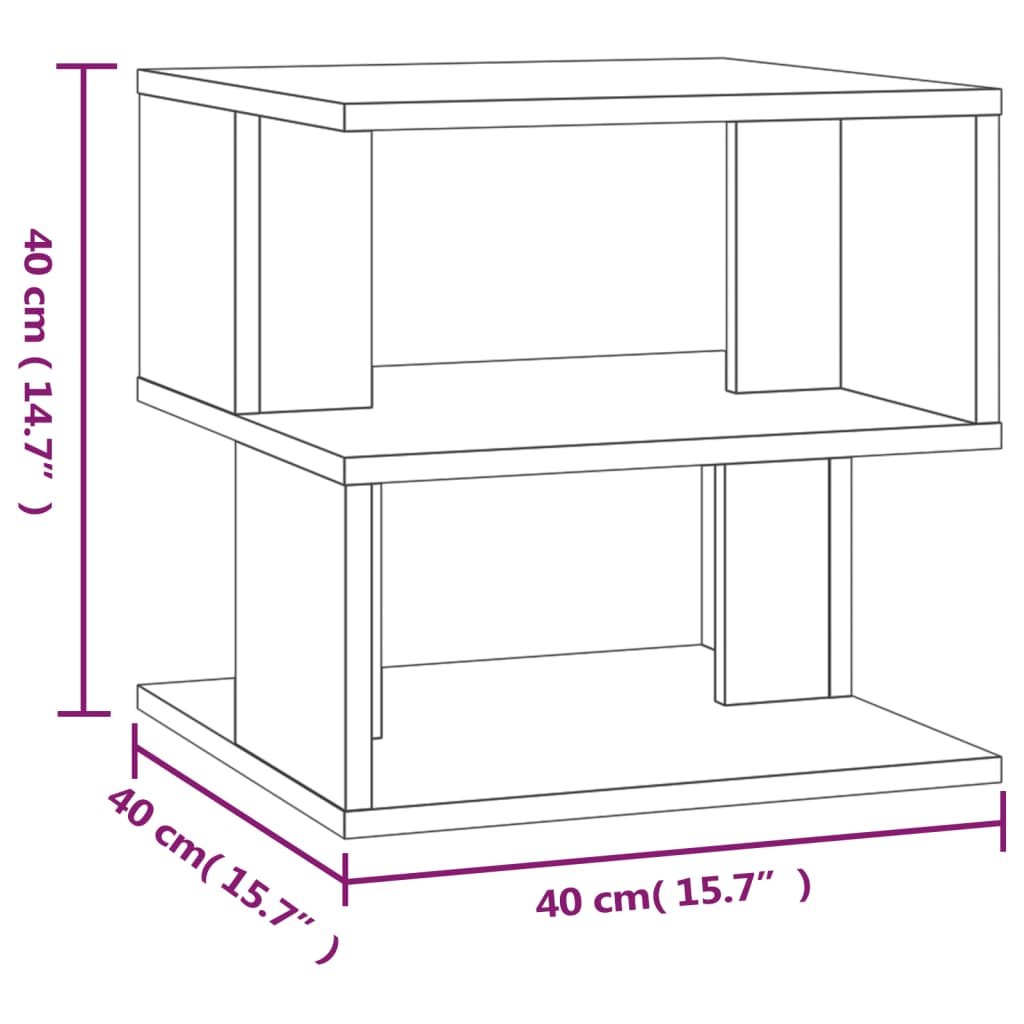 Table d'appoint Sonoma gris 40x40x40 cm Bois d'ingénierie