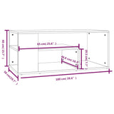 Sonoma grauer Couchtisch 100x50x40 cm Holzwerkstoff