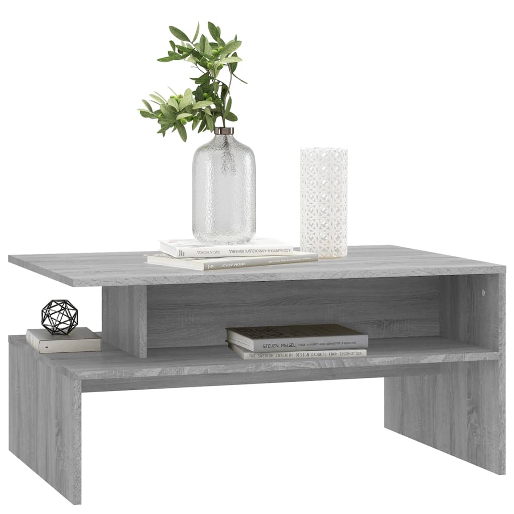 Table basse Sonoma gris 90x60x42,5 cm Bois d'ingénierie