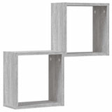 Étagères cube murales 2 pcs sonoma gris 30x15x30 cm