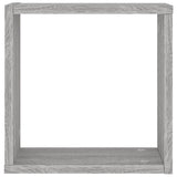 Étagères cube murales 2 pcs sonoma gris 30x15x30 cm