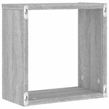 Étagères cube murales 2 pcs sonoma gris 30x15x30 cm