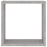 Étagères cube murales 4 pcs sonoma gris 30x15x30 cm