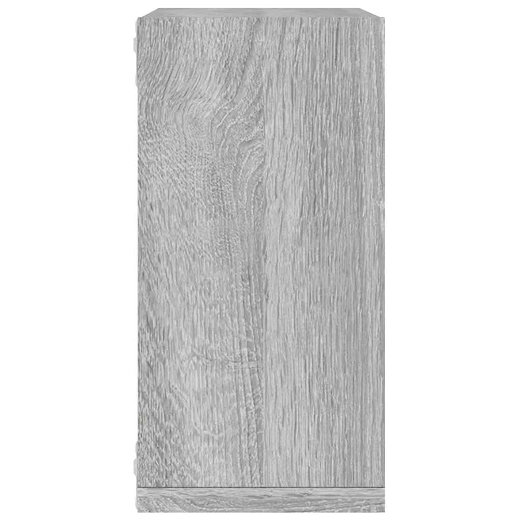 Étagères cube murales 4 pcs sonoma gris 30x15x30 cm