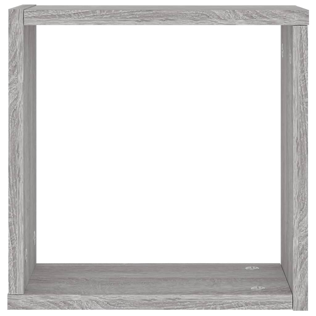 Étagères cube murales 6 pcs sonoma gris 30x15x30 cm