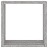 Étagères cube murales 6 pcs sonoma gris 30x15x30 cm