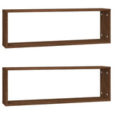 Étagères murales cubiques 2 pcs Chêne marron 80x15x26,5 cm