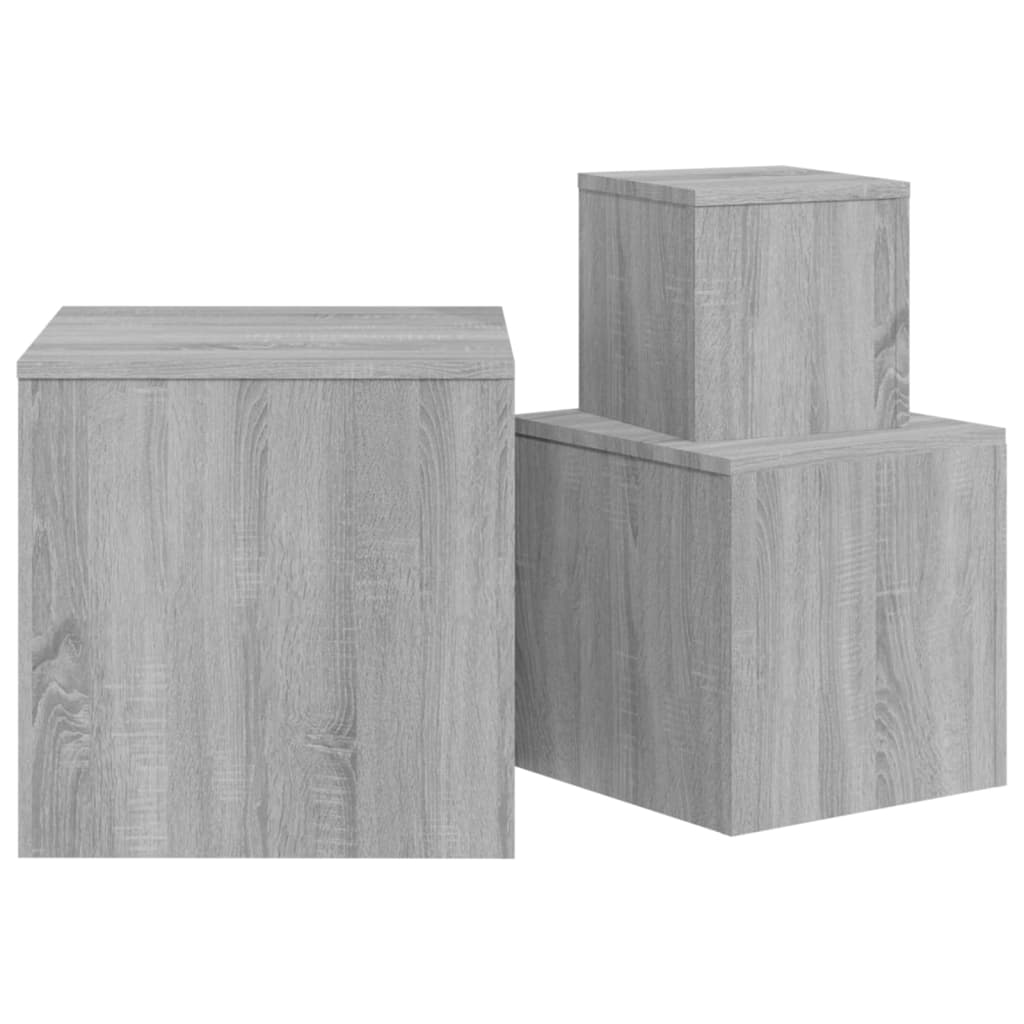 Tables d'appoint 3 pcs Sonoma gris Bois d'ingénierie