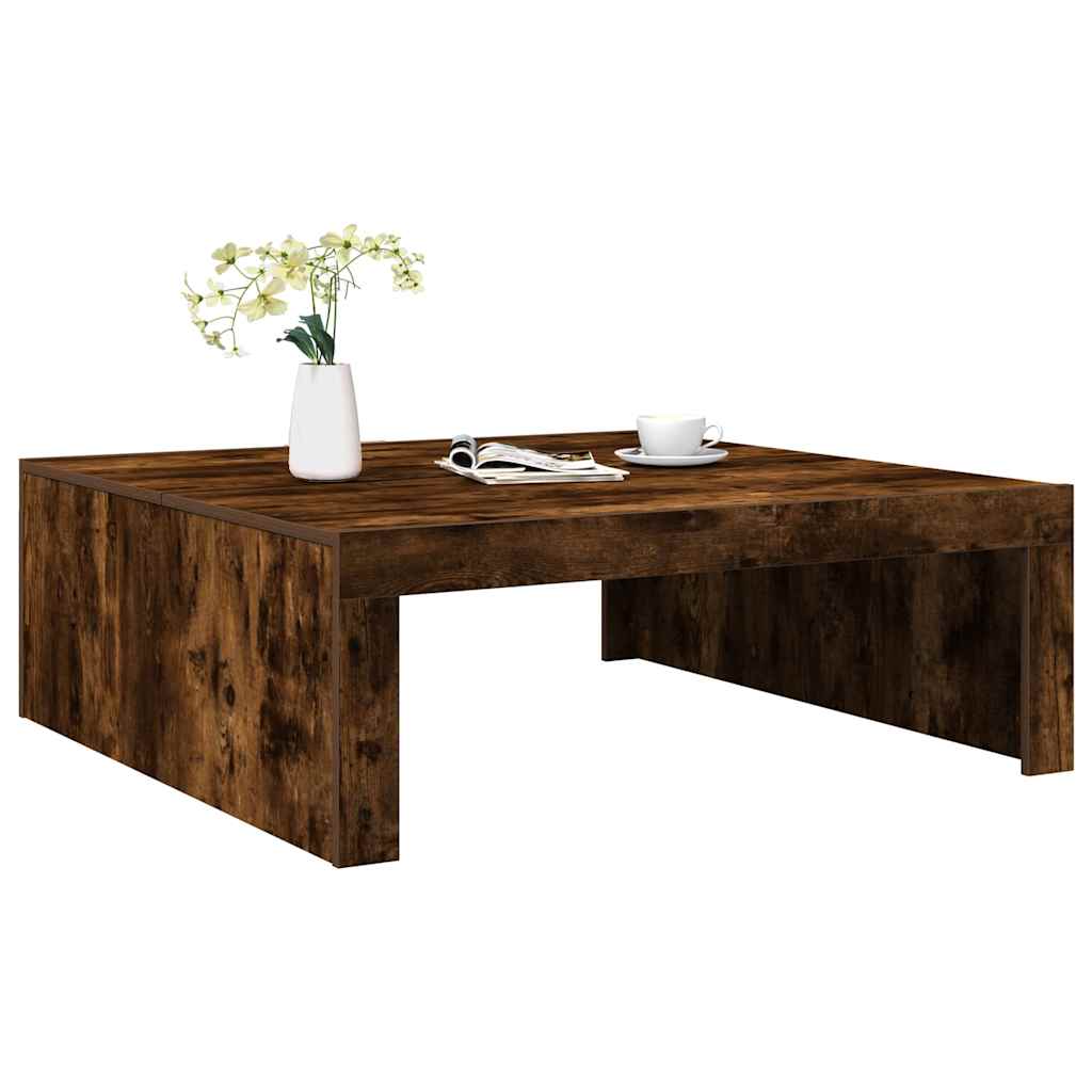 Table basse Chêne fumé 100x100x35 cm Bois d'ingénierie