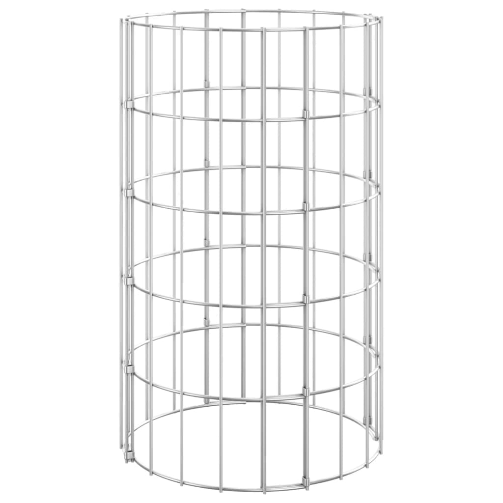 Poteau à gabion circulaire Acier galvanisé Ø30x50 cm