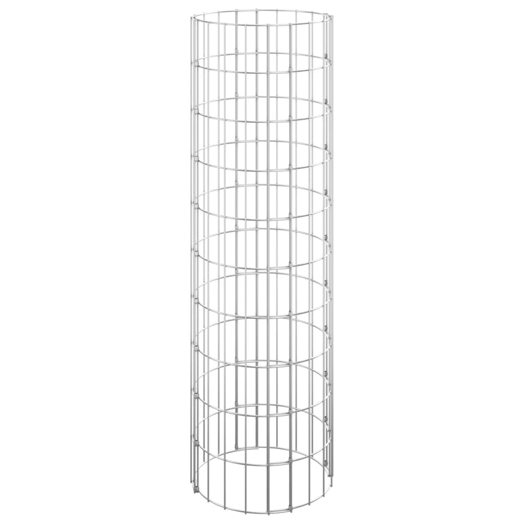 Poteau à gabion circulaire Acier galvanisé Ø30x100 cm