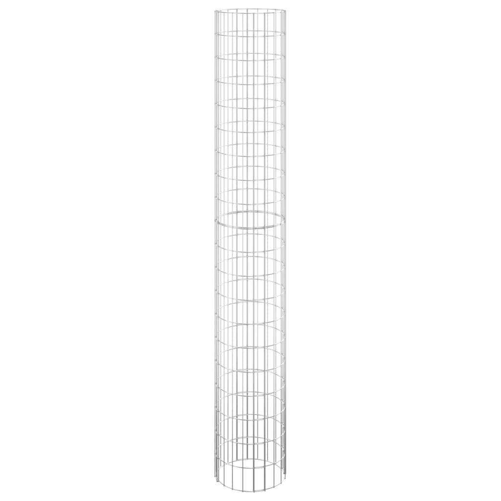 Poteau à gabion circulaire Acier galvanisé Ø30x200 cm