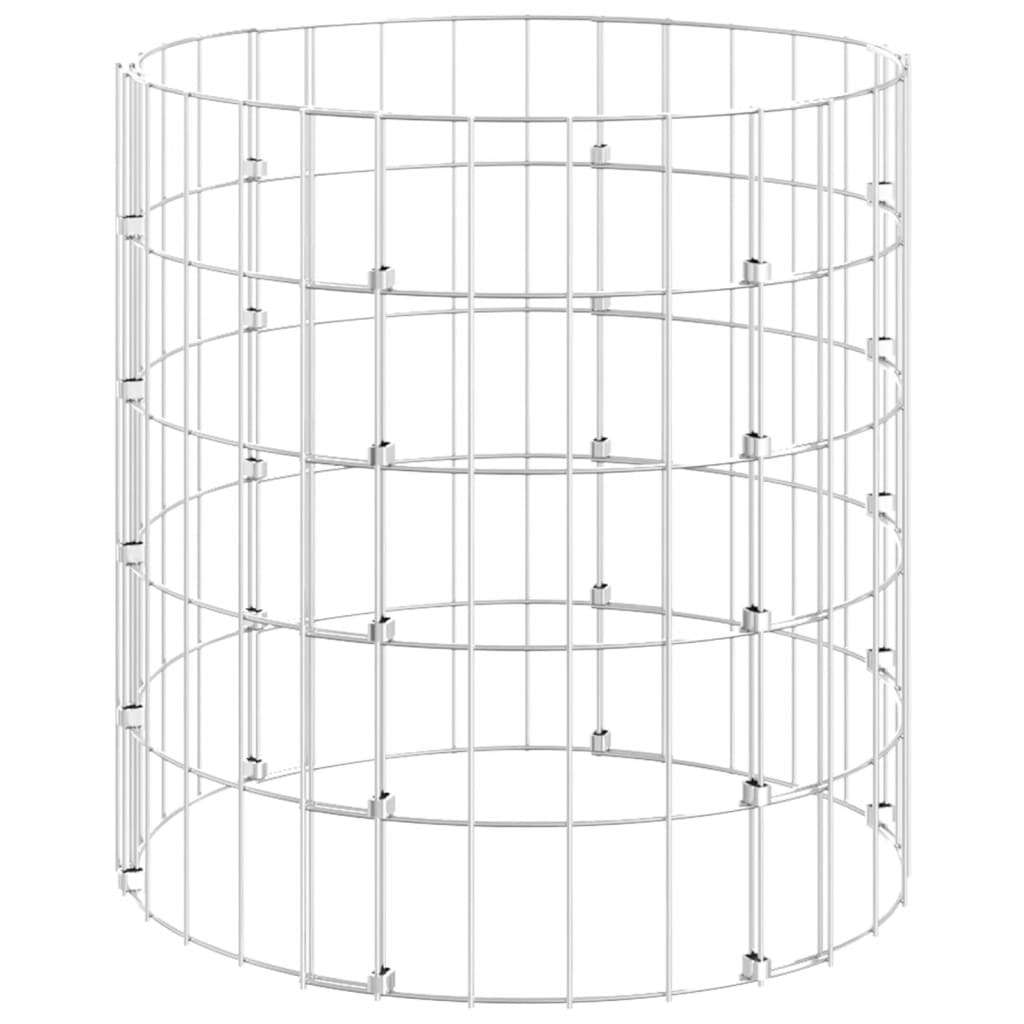 Runder Gabionenpfosten Verzinkter Stahl Ø50x50 cm