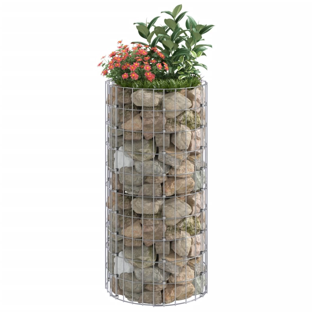 Poteau à gabion circulaire Acier galvanisé Ø50x100 cm