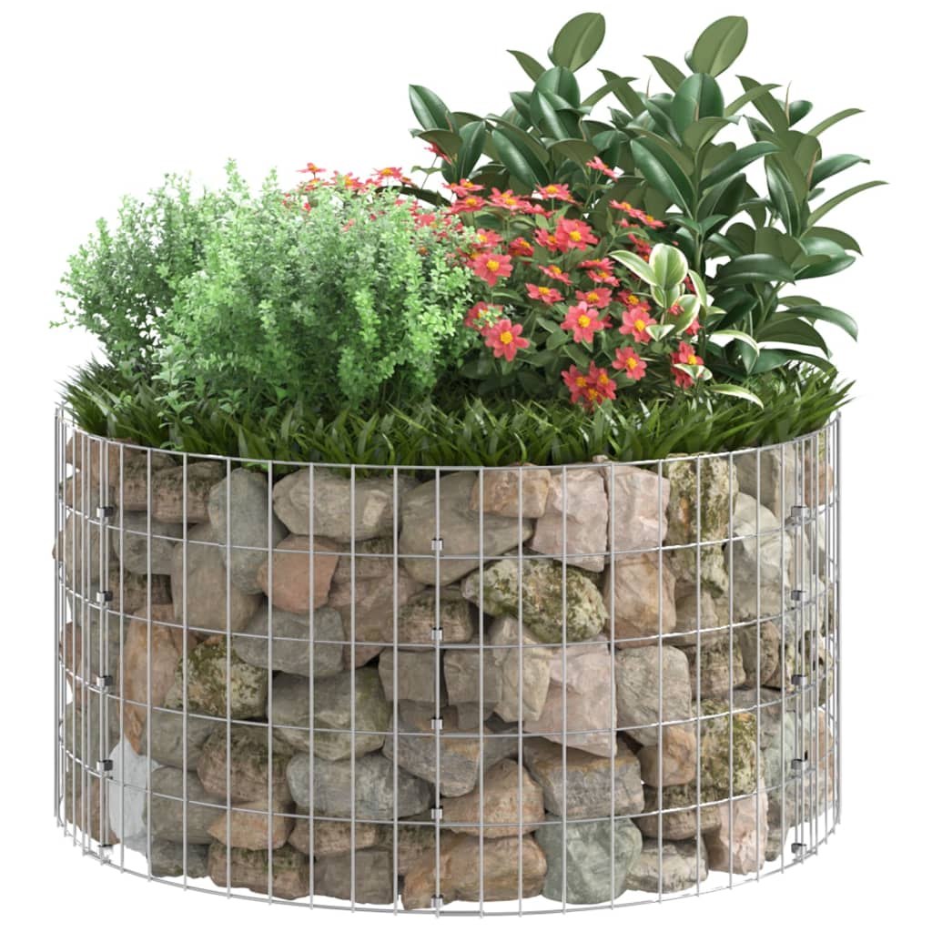 Poteau à gabion circulaire Acier galvanisé Ø100x50 cm